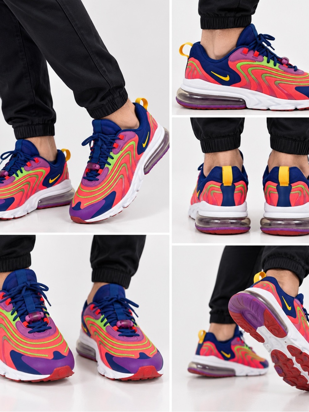 Nike Air Max 270 Mens Multicolor Athletic Shoes - Blue, Pink, Purple & Green